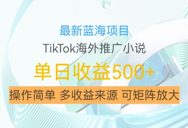 最新蓝海项目，利用tiktok海外推广小说赚钱佣金，简单易学，日入500+，可矩阵放大【揭秘】 - 163资源网-163资源网