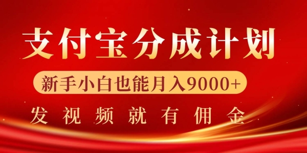 支付宝视频分成计划，一万播放200-300+，抓紧来干 - 163资源网-163资源网