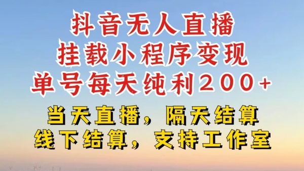 抖音无人直播挂载小程序，零粉号一天变现二百多，不违规也不封号，一场挂十个小时起步【揭秘】 - 163资源网-163资源网