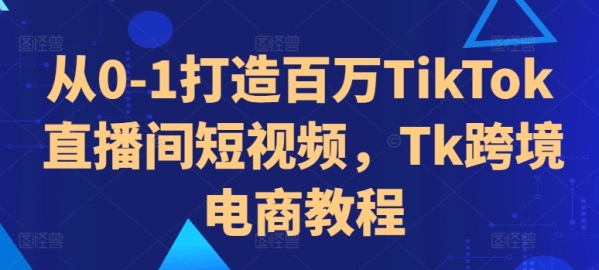 从0-1打造百万TikTok直播间短视频，Tk跨境电商教程 - 163资源网-163资源网