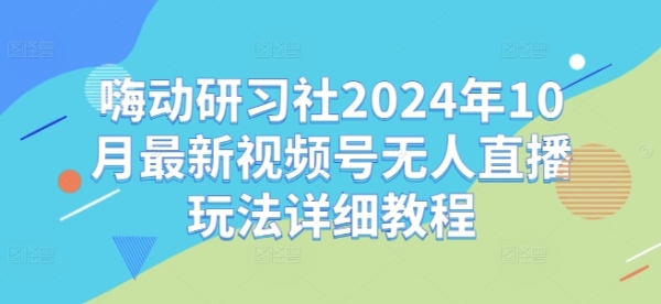 嗨动研习社2024年10月最新视频号无人直播玩法详细教程 - 163资源网-163资源网