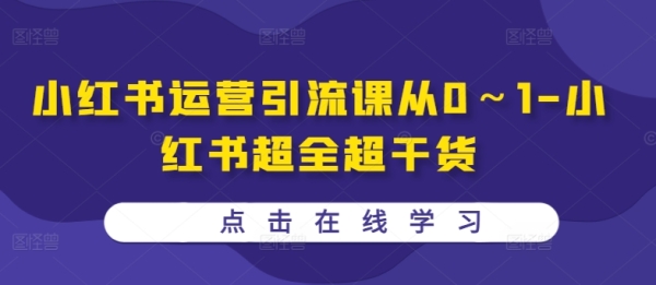 小红书运营引流课从0～1-小红书超全超干货 - 163资源网-163资源网