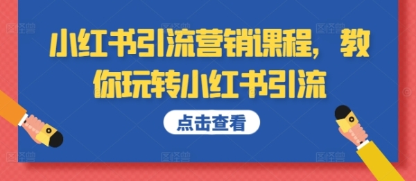 小红书引流营销课程，教你玩转小红书引流 - 163资源网-163资源网