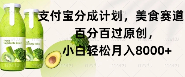 支付宝分成计划，美食赛道，百分百过原创，小白轻松月入8000+ - 163资源网-163资源网