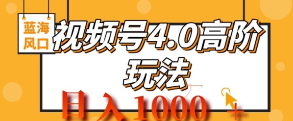 2024视频号4.0高阶变现项目，蓝海风口，日入1k - 163资源网-163资源网