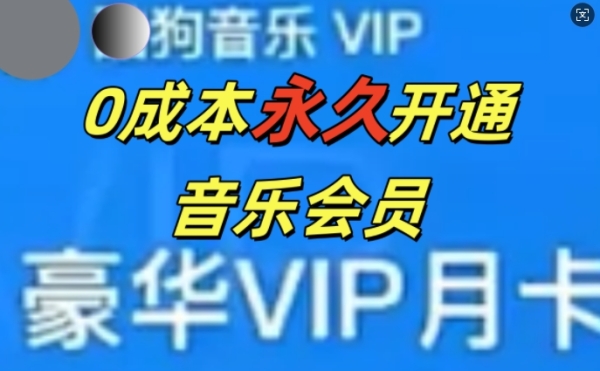 0成本永久音乐会员，可自用可变卖，多种变现形式日入3张 - 163资源网-163资源网