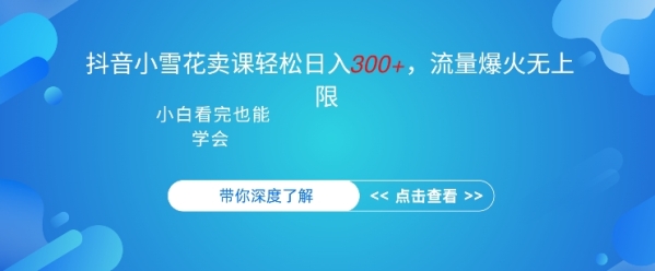 抖音硬核小雪花卖课，单日轻松3张，可多号操作 - 163资源网-163资源网