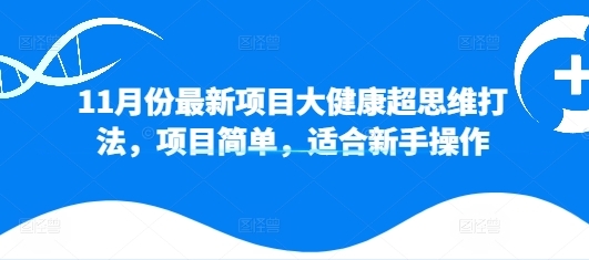 11月份最新项目大健康超思维打法，项目简单，适合新手操作 - 163资源网-163资源网