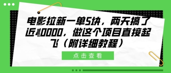 电影拉新一单5块，两天搞了近1个W，做这个项目直接起飞(附详细教程)【揭秘】 - 163资源网-163资源网