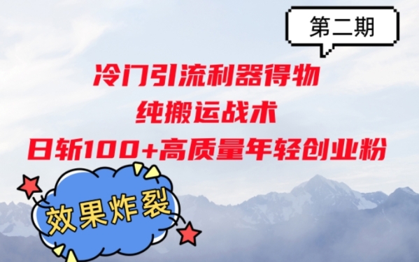 冷门引流利器得物，纯搬运战术日斩100+高质量年轻创业粉，效果炸裂! - 163资源网-163资源网