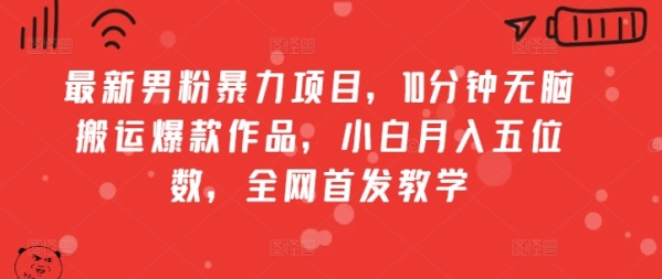 最新男粉暴力项目，10分钟无脑搬运爆款作品，小白月入五位数，全网首发教学 - 163资源网-163资源网