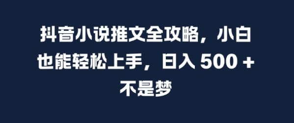 抖音小说推文全攻略，小白也能轻松上手，日入 5张+ 不是梦【揭秘】 - 163资源网-163资源网