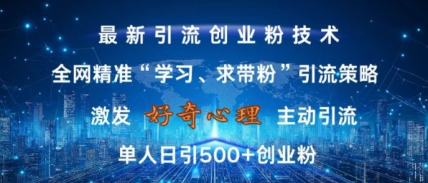 激发好奇心，全网精准‘学习、求带粉’引流技术，无封号风险，单人日引500+创业粉【揭秘】 - 163资源网-163资源网