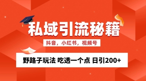 私域流量的精准化获客方法 野路子玩法 吃透一个点 日引200+ 【揭秘】 - 163资源网-163资源网