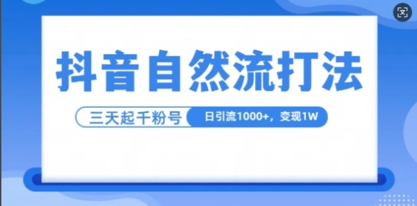 抖音自热流打法，单视频十万播放量，日引1000+，3变现1w - 163资源网-163资源网