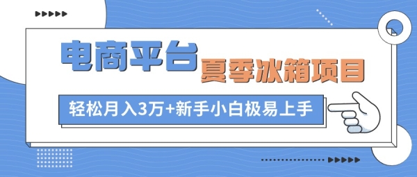 电商平台冰箱项目，项目门槛低，0成本投入，小白轻松上手 - 163资源网-163资源网