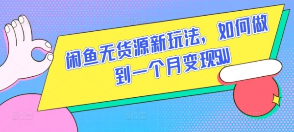 闲鱼无货源新玩法，如何做到一个月变现5W【揭秘】 - 163资源网-163资源网