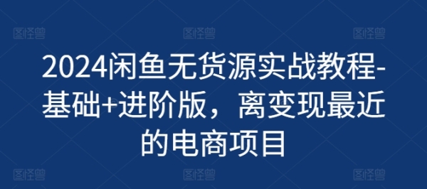 2024闲鱼无货源实战教程-基础+进阶版，离变现最近的电商项目 - 163资源网-163资源网