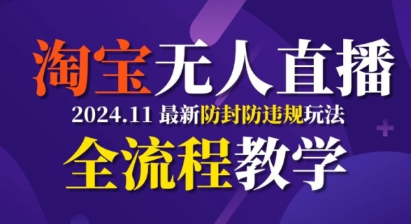 TB无人直播，11月最新防封攻略全流程教学，稳定月入2W+ - 163资源网-163资源网