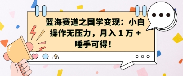 蓝海赛道之国学变现：小白操作无压力，月入 1 W + 唾手可得【揭秘】 - 163资源网-163资源网