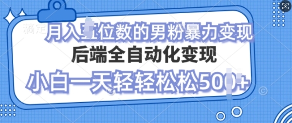 自动变现男粉，小白也能轻松月入过w的项目 - 163资源网-163资源网