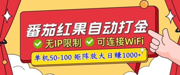 番茄红果自动打金暴力玩法，单机50-100，可矩阵放大操作，小白轻松上手 - 163资源网-163资源网