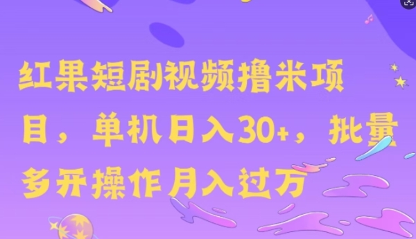 红果短剧撸米，无脑挂JI项目，单机日入30米，可批量复制操作 - 163资源网-163资源网