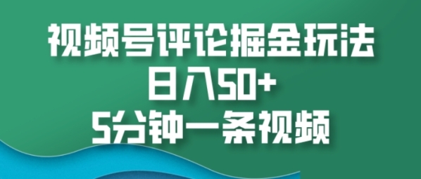 视频号评论掘金玩法，日入50+，5分钟一条视频 - 163资源网-163资源网