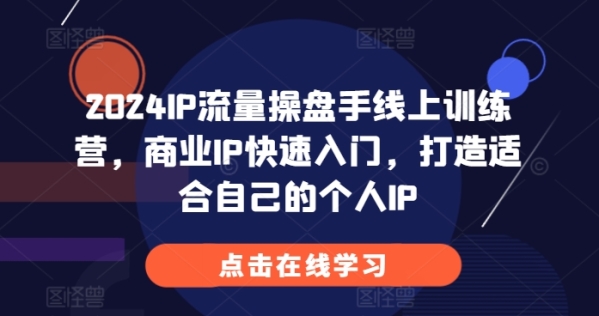 2024IP流量操盘手线上训练营，商业IP快速入门，打造适合自己的个人IP - 163资源网-163资源网