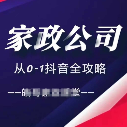 家政公司从0-1抖音全攻略，教你从短视频+直播全方位进行抖音引流 - 163资源网-163资源网