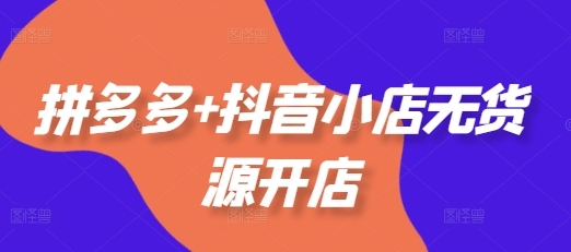 拼多多+抖音小店无货源开店，包括：选品、运营、基础、付费推广、爆款案例等(更新11月) - 163资源网-163资源网