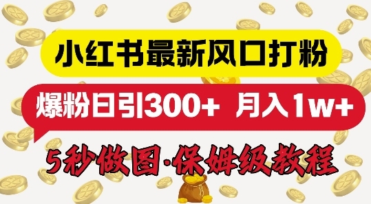 小红书最新图文打粉，5秒做图教程，爆粉日引300+ - 163资源网-163资源网