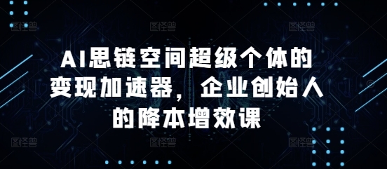 AI思链空间超级个体的变现加速器，企业创始人的降本增效课 - 163资源网-163资源网