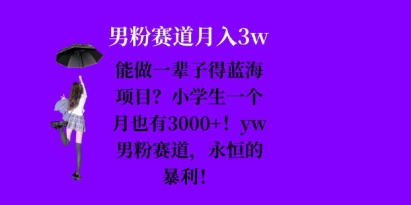 能做一辈子的蓝海项目？小学生一个月也有3000+，yw男粉赛道，永恒的暴利 - 163资源网-163资源网