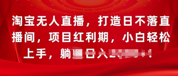 淘宝无人直播，打造日不落直播间，项目红利期，小白轻松上手 - 163资源网-163资源网