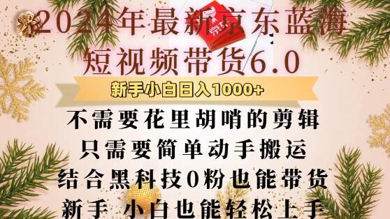 最新京东蓝海短视频带货6.0.不需要花里胡哨的剪辑只需要简单动手搬运结合黑科技0粉也能带货【揭秘】 - 163资源网-163资源网