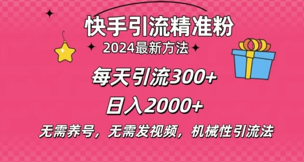 小白即可入手，一部手机搞定，2024快手在线用户私信引流法搬砖式引流，一天可引300+创业粉 - 163资源网-163资源网