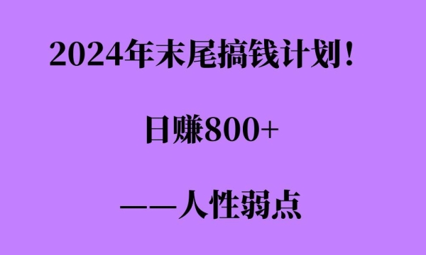 2024年末尾搞钱计划，男粉项目，人性弱点，日入多张 - 163资源网-163资源网