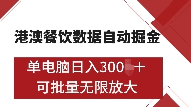 港澳餐饮数据全自动掘金，单电脑日入多张, 可矩阵批量无限操作【揭秘】 - 163资源网-163资源网