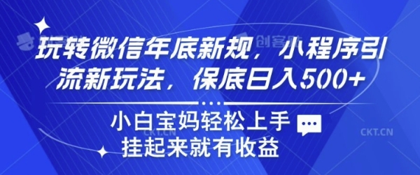 玩转微信年底新规，小程序引流新玩法，保底日入5张，小白宝妈轻松上手 - 163资源网-163资源网