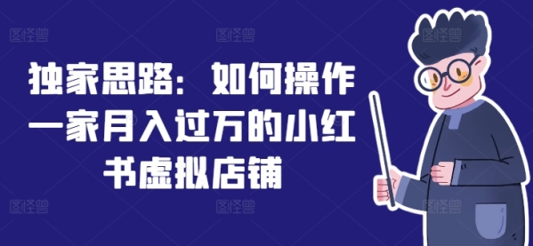 独家思路：如何操作一家月入过万的小红书虚拟店铺 - 163资源网-163资源网