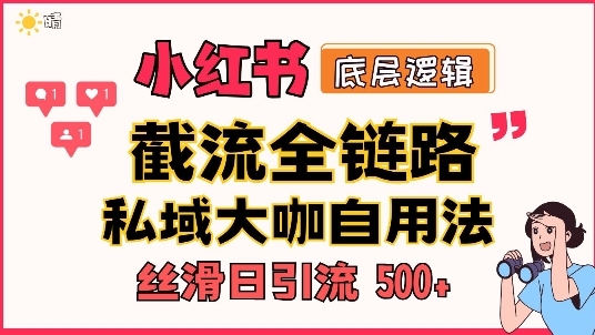 首次揭秘：彻底打通小红书截流思路，全行业全链路打法，当天引爆你的通讯录 私域大咖自用法 - 163资源网-163资源网