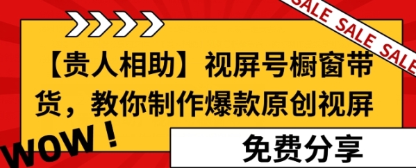 【贵人相助】视频号橱窗带货，教你制作爆款原创视屏 - 163资源网-163资源网