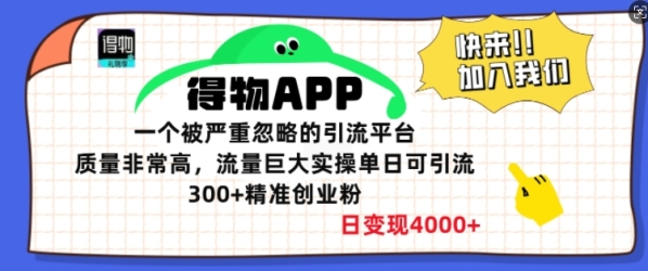 得物APP一个被严重忽略的引流平台，质量非常高流量巨大实操单日可引流300+精准创业粉 - 163资源网-163资源网