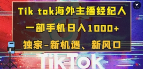 Tik tok海外主播经纪人，一部手机日入多张，独家-新机遇、新风口 - 163资源网-163资源网