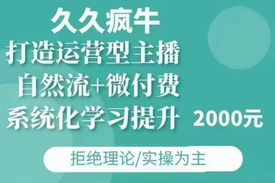 久久疯牛·自然流+微付费(12月23更新)打造运营型主播，包11月+12月 - 163资源网-163资源网