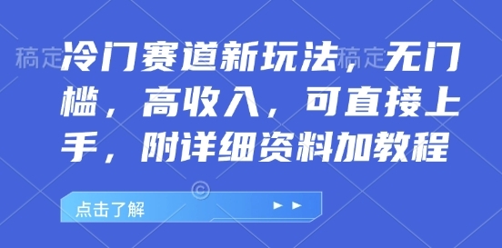 冷门赛道新玩法，无门槛，高收入，可直接上手，附详细资料加教程 - 163资源网-163资源网