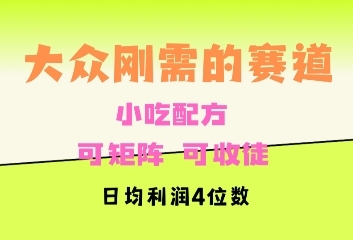 大众刚需赛道，赚确定性的钱，可矩阵，可收徒，日均利润4位数 - 163资源网-163资源网