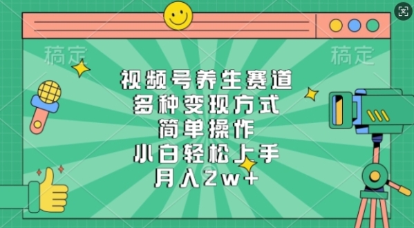 视频号养生赛道，多种变现方式，简单操作，小白轻松上手，月入过w - 163资源网-163资源网