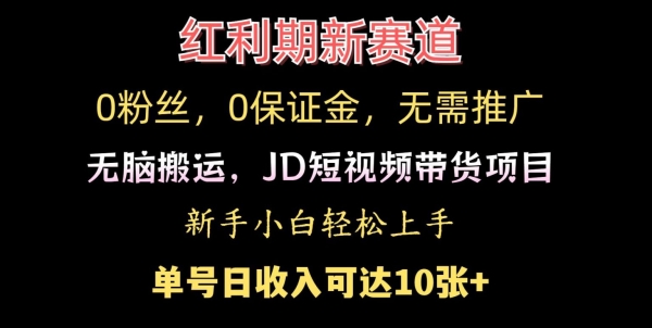 0粉丝，0保证金，无脑搬运的JD短视频带货项目，新手小白日入几张 - 163资源网-163资源网